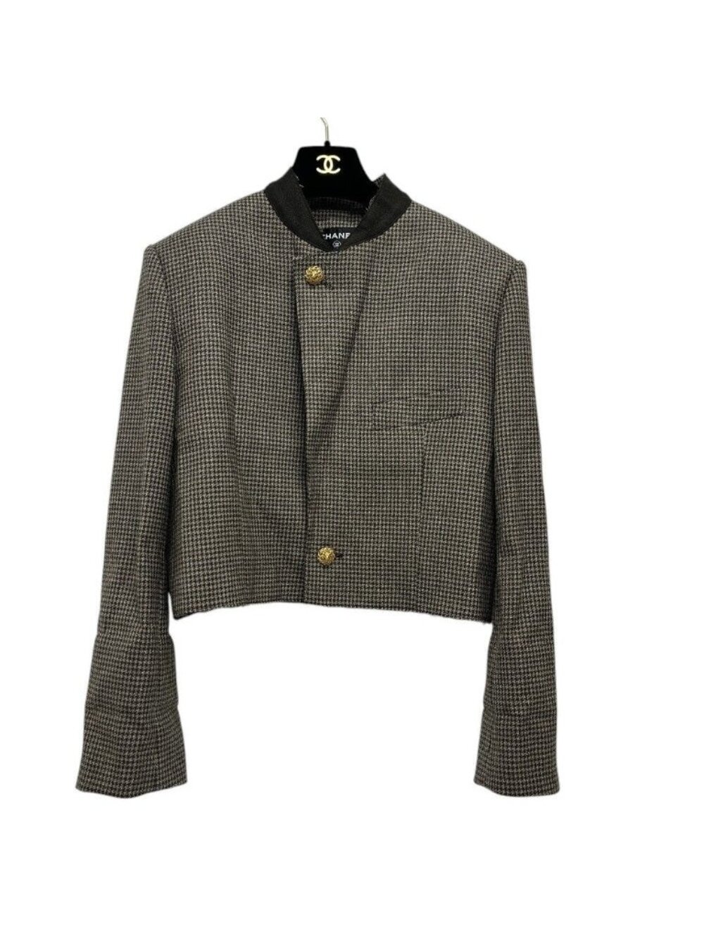 Chanel Jacket Wool Cloth Brown & Ecru Spring Summer